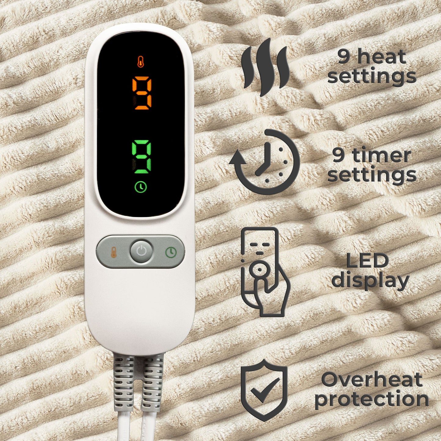 Electric Heated Fleece Throw