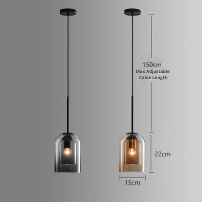 Double Glass Pendant Indoor Lamp Light